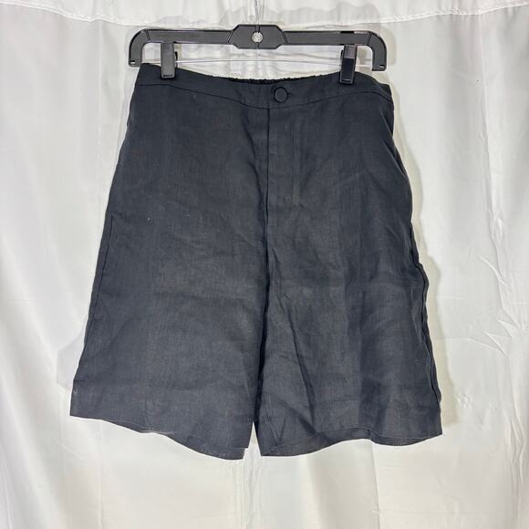 NWT FRAME Black Linen Paperbag Shorts – 5” Inseam, Size Medium - Picture 1 of 3